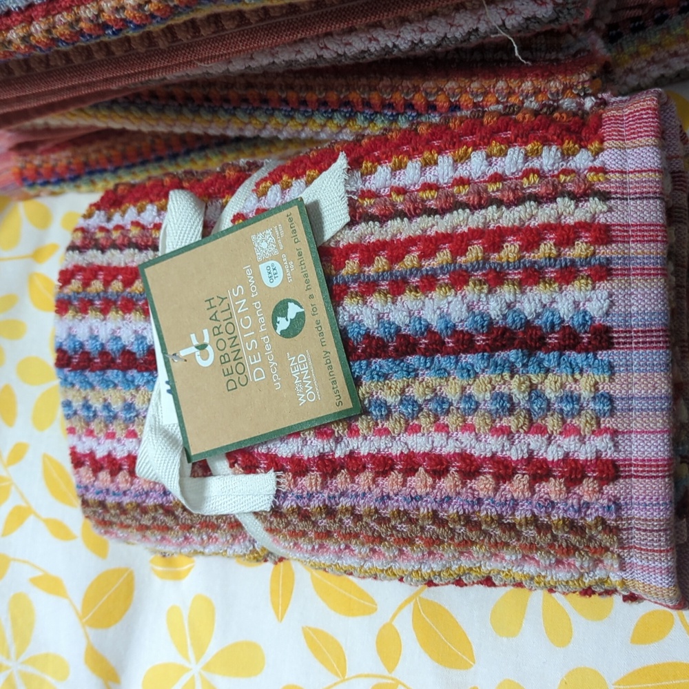 Deborah Connolly Designs Colorful Striped Towels Set - Picture 2 of 4